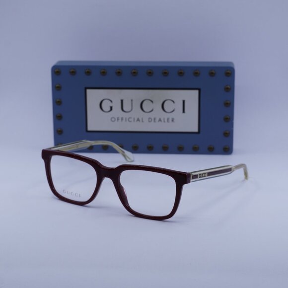 Gucci GG0560O 003 Square Eyeglasses – Burgundy 53mm - Picture 1 of 10